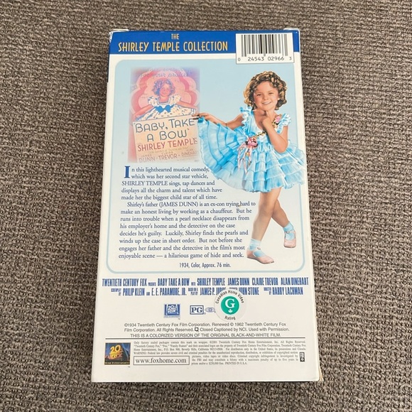 Shirley Temple Baby Take a Bow VHS Movie 1934 Remake 20th Century Fox - Picture 2 of 4